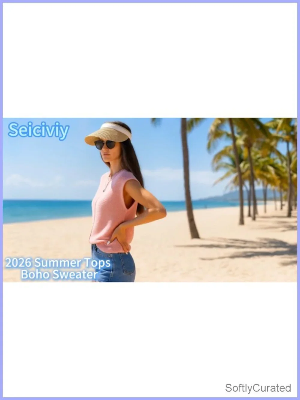 Crochet Crew Neck Cap Sleeve Sweater Vest Boho Western Trendy